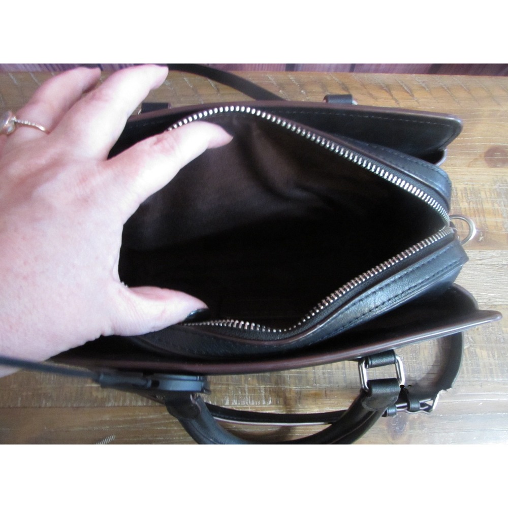 Coach Mini Darcie Carryall Black Brown Nappa Leather Crossbody Bag CM050‎ - Picture 7 of 11